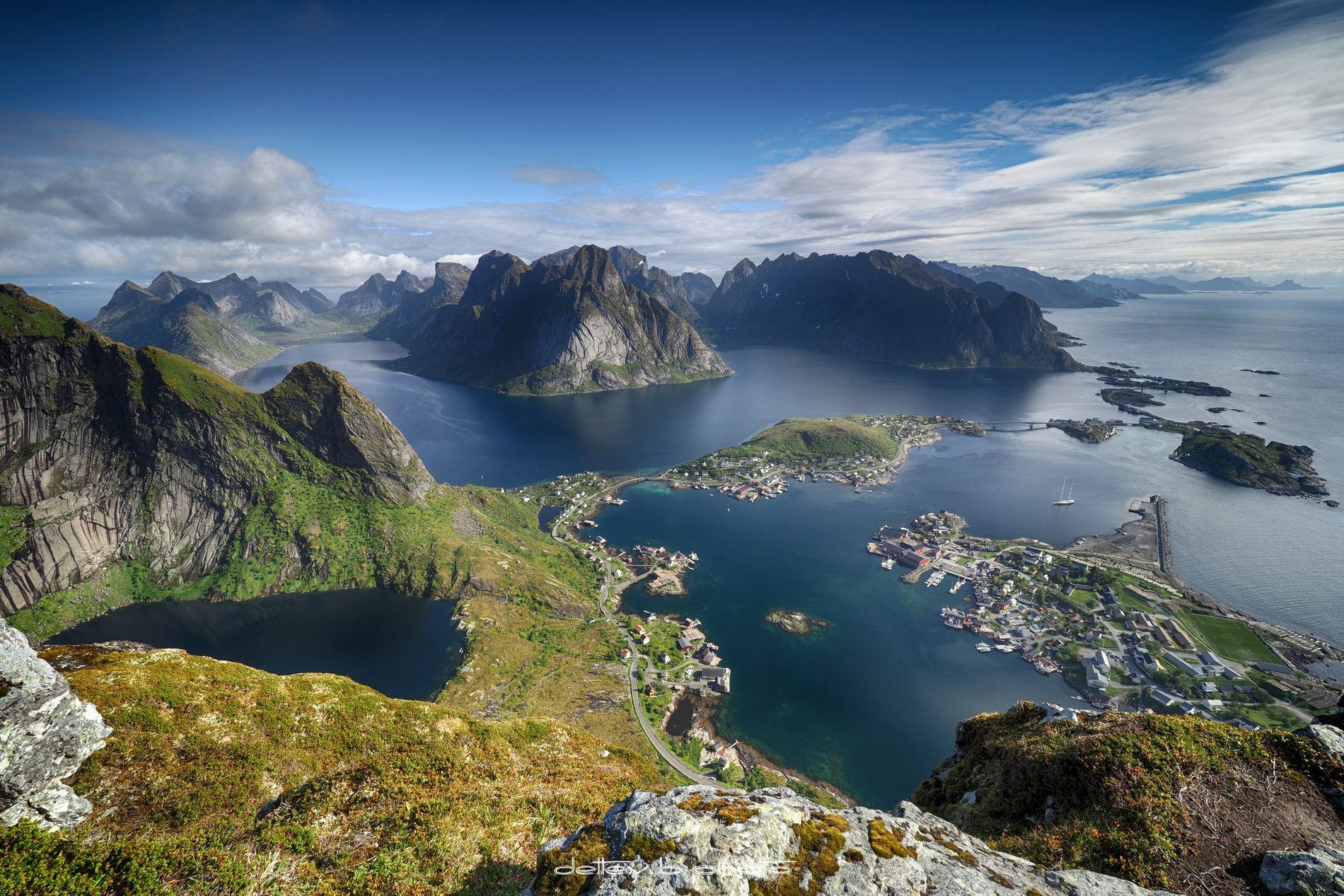 View from Reinebringen, Lofoten, Norway by detlev.b. photo