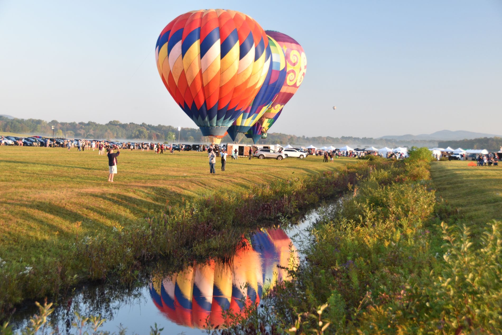 Reflection Adirondeck Balloon Fest Lake NY by Ellen Pawlowicz