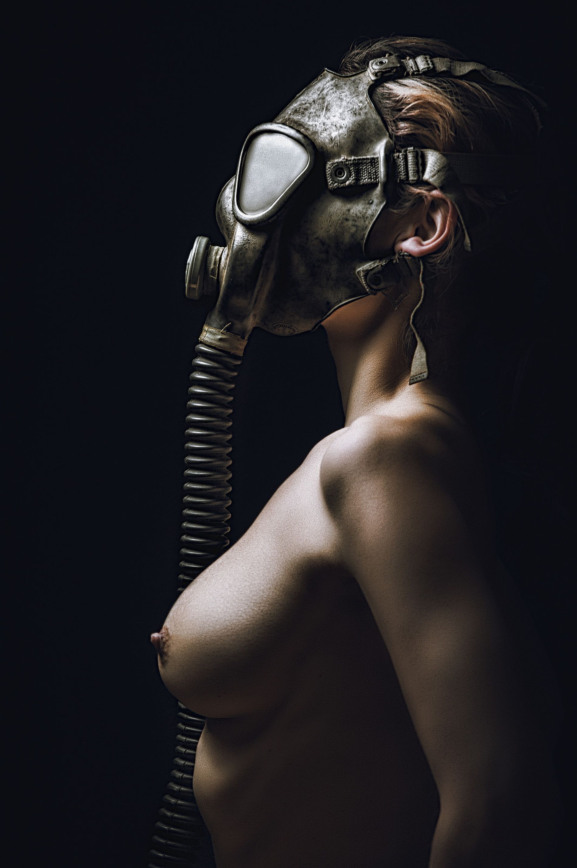 BDSM sm role play gas mask fetish and sexual fantasy
