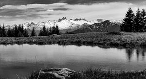 Alpine Reflections – Black & White