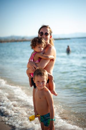 Mom & Kids at the Beach