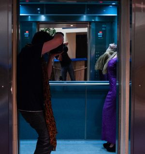 Backstage in the Elevator