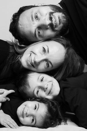 Stack of Smiles – B&W