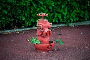 Red Hydrant Planter – Urban Nature