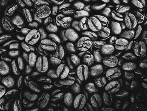 Coffee Beans Close-Up – B&W