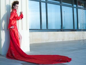 Red Train Gown