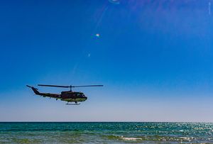 Helicopter over the Sea