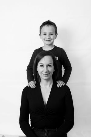 Mother & Son – Studio (B&W)