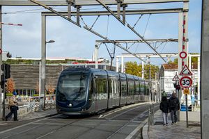 Tram and Signs – Bridge Entry